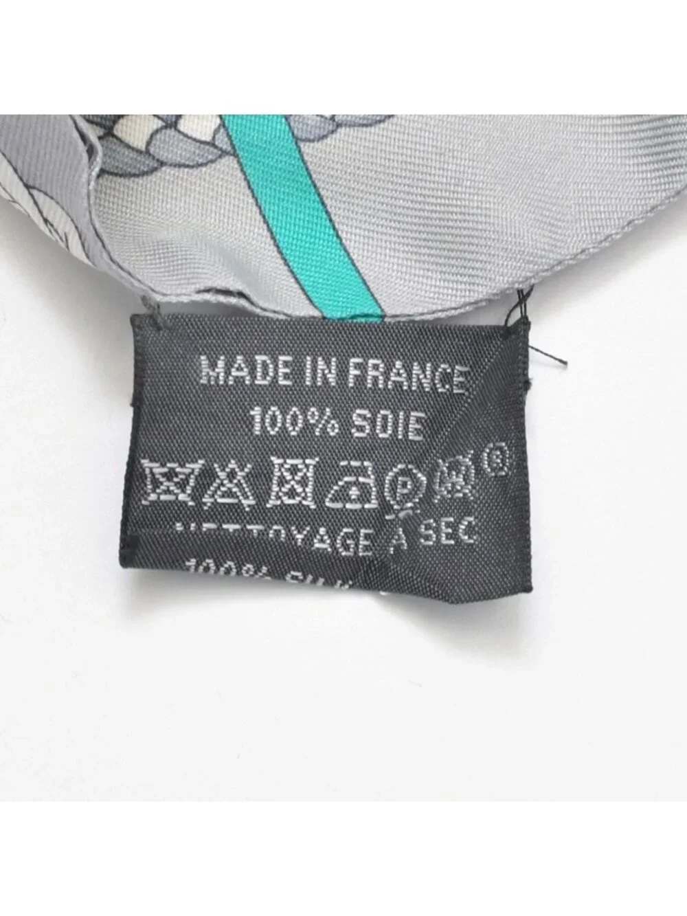 Hermes Twilly Horseback Equipment Gray Multicolor Scarf